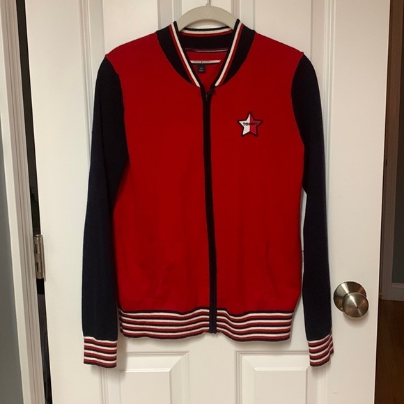 Varsity Zippered‎ Tommy Hilfiger Cardigan - Picture 1 of 5
